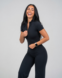 Softline | Sculpted Zip Jumpsuit - Onyx Shadow